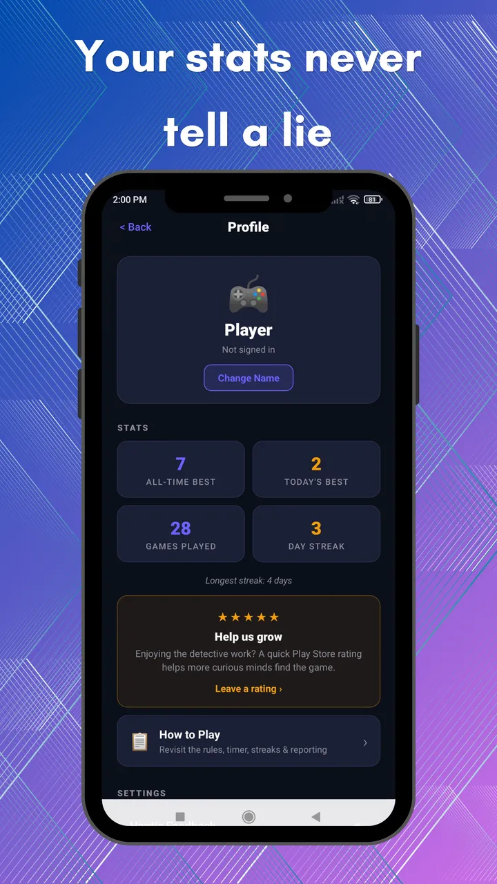 Profile stats: your stats never tell a lie